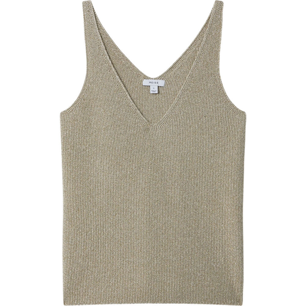 REISS MIKA Metallic V Neck Vest